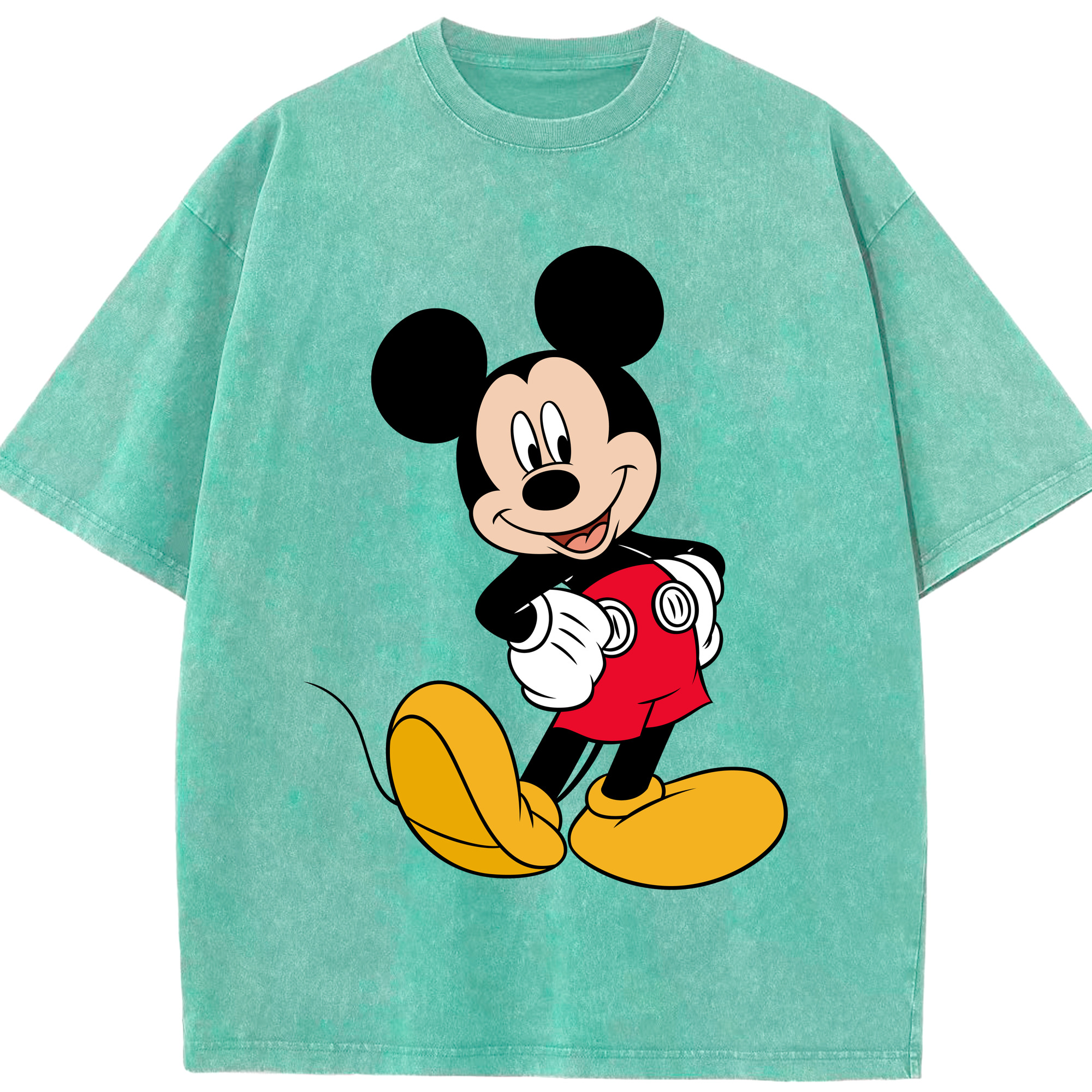 （画像用） ミッキーマウス Mickey Mouse 綿100% ヴィンテージ風 半袖Tシャツ（フロントプリント）